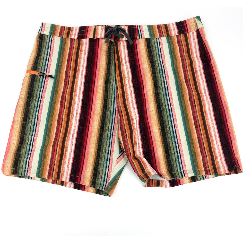 PRANA Mens Fenton Board Shorts Size 36 XL Multi Baja Stripe 9" Inseam UPF 50 NWT - Picture 5 of 9